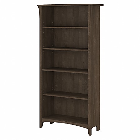 Bush® Furniture Salinas 63"H 5-Shelf Bookcase, Ash Brown, Standard Delivery