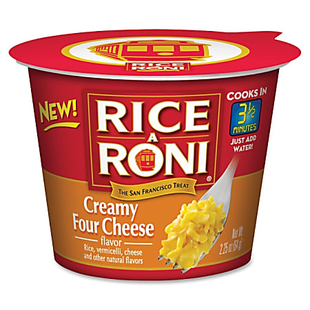 Rice-A-Roni Foods Single Serve Cup - Microwavable - Cheese - 1 Serving Cup - 2.25 oz - 12 / Carton