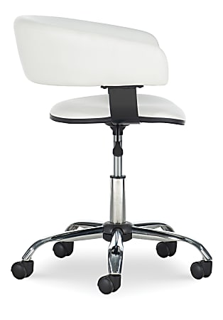 Powell Low Back Faux Leather Gas Lift Desk Chair White ODP