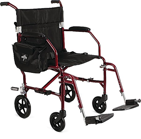Medline Ultralight Freedom 2 Transport Chair, Red