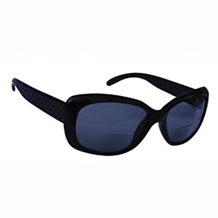 ICU Eyewear Sunglass Readers, Quilted Temple Bi-Focal, Black, +2.50