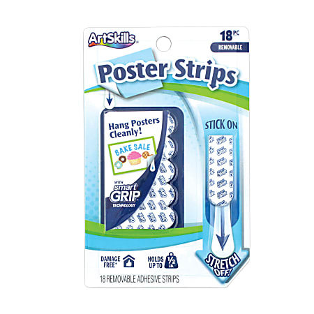 Artskills® Smart Grip Poster Strips, White, Pack Of 18