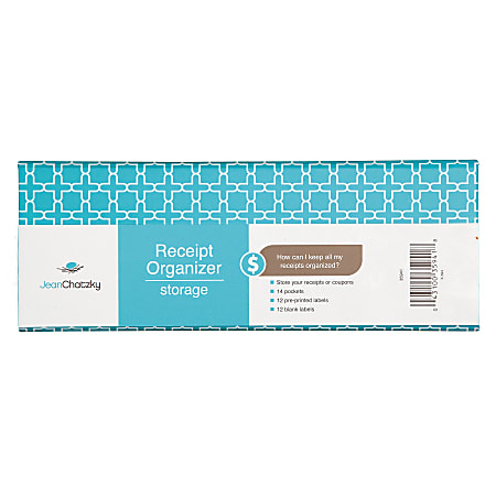 Mead® Jean Chatzky Receipt Organizer, 4 1/2" x 9", Teal/White
