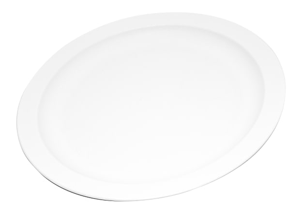 Carlisle Polycarbonate Narrow-Rim Plates, 9", White, Pack Of