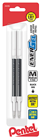 EnerGel™ Pen Refills, Medium Point, 0.7 mm, Black Ink, Pack Of 2