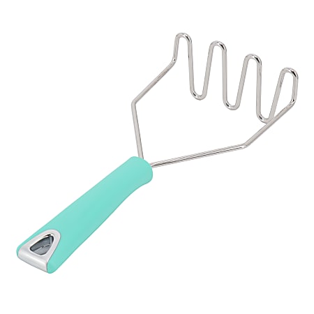 Martha Stewart Everyday Drexler Stainless Steel Masher, 10”, Teal