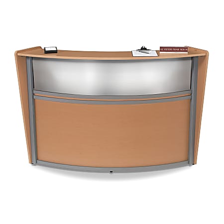 OFM Single-Marque Reception Station, With Plexi, Maple
