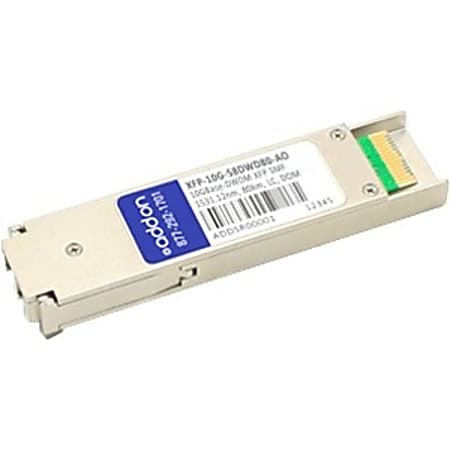 AddOn Alcatel-Lucent Compatible TAA Compliant 10GBase-DWDM 100GHz XFP Transceiver (SMF, 1531.12nm, 80km, LC, DOM)