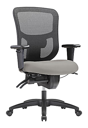 WorkPro® 9500XL Series Big & Tall Ergonomic Mesh/Antimicrobial Vinyl Mid-Back Chair, Black/Gray, BIFMA Compliant