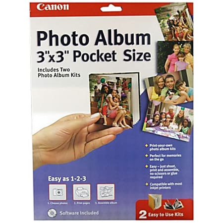 Canon Print-Your-Own Photo Album Kits, 3" x 3", Pack Of 2