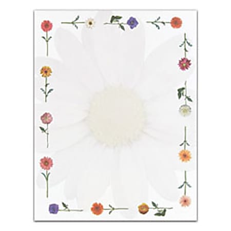 Masterpiece Studios Floral Design Paper, 8 1/2" x 11", Daisies, Pack Of 100 Sheets