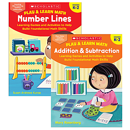 Scholastic Teacher Resources Play & Learn Math Reproducible Workbooks, Grade 2 To 4 Bundle