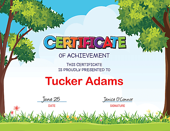 Geographics Tree Free Certificates 8 12 x 11 Outside Scene Pack Of 15