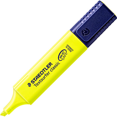 Staedtler Textsurfer Classic Highlighters, Chisel Point, 1.5 mm, Fluorescent Yellow, Pack Of 10 Highlighters