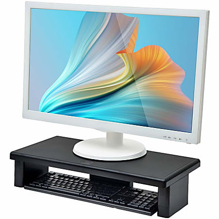 DAC Stax Ergonomic Height Adjustable Ultra Wide Monitor Stand - 66 lb Load Capacity - 4.8" Height x 22" Width x 10.5" Depth - Plastic - Black - TAA Compliant