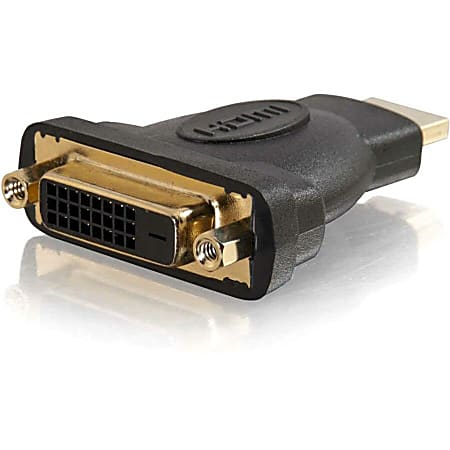 C2G Velocity DVI-D Female to HDMI Male Inline Adapter - 1 x 24-pin DVI-D Digital Video Female - 1 x HDMI Digital Audio/Video Male - Black