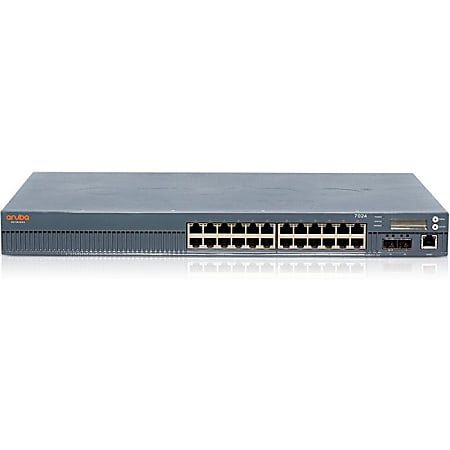 Aruba 7024 Wireless LAN Controller - 24 x Network (RJ-45) - 10 Gigabit Ethernet, Gigabit Ethernet - PoE Ports - Desktop, Rack-mountable