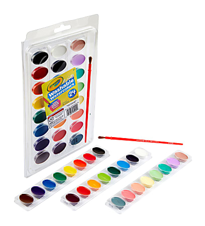 Crayola 24-Pan Washable Watercolor Paint, 2 Oz, Assorted Colors, Pack Of 24 Paint Colors