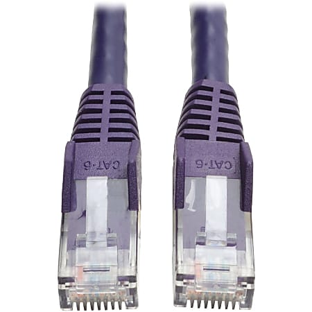 Tripp Lite 10ft Cat6 Gigabit Snagless Molded Patch Cable RJ45 M/M Purple 10' - 10 ft Category 6 Network Cable for Network Device - First End: 1 x RJ-45 Male Network - Second End: 1 x RJ-45 Male Network - Patch Cable - Purple