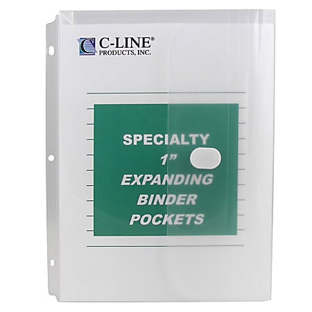 C-Line Super Heavyweight Poly Binder Pockets, 8-1/2" x 11", Clear, Pack Of 10 Pockets