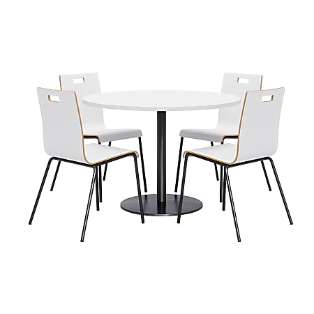 KFI Studios Proof Dining Table Set With Jive Dining Chairs, White/Black