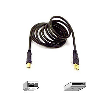 Belkin® Gold Series USB 2.0 Device Cable, A/B, 10', Black
