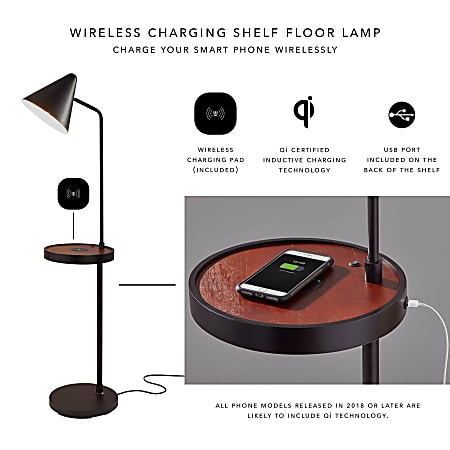 Adesso qi shelf charging floor lamp outlet