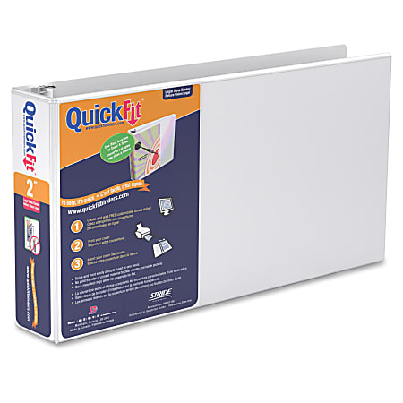 QuickFit® Landscape 3-Ring Binder, 1" Round Rings, White