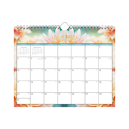 Blue Sky Monthly Wall Calendar 11 x 8 34 Waterblossoms July 2022 To June  2023 136525 - Office Depot