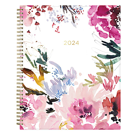 2024 Blue Sky™ Kelly Ventura Magenta Blooms Weekly/Monthly Planning Calendar, 8-1/2" x 11", January to December