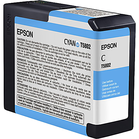 03-2016 NIB Genuine Epson Pro 3800 3880 Cyan K3 Ink T5802 T580200 