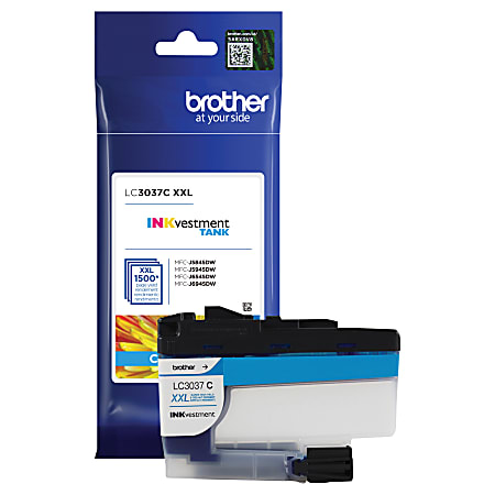 Brother® LC3037 INKvestment Cyan Super-High-Yield Return Program Ink Tank, LC3037C