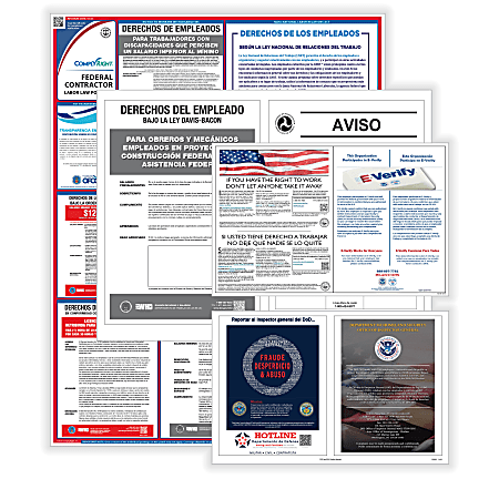 ComplyRight™ Federal Contractor (Construction), Federal And State Labor Law Poster Set, Spanish