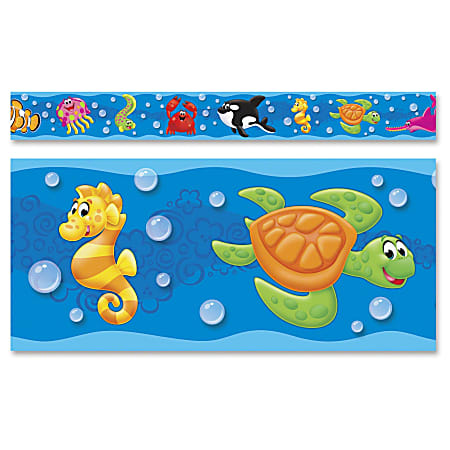 Trend Sea Buddies Collection Bolder Borders - Learning, Fun Theme/Subject - Precut, Durable, Reusable - 2.75" Width x 429" Length - Assorted - 1 Pack