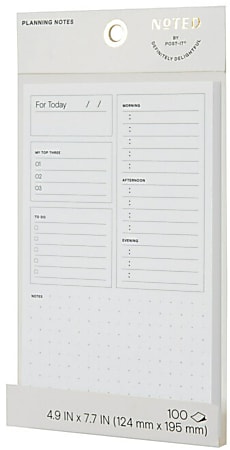 Post-it Noted, Blue Daily Planner Pad, 4.9 in. x 7.7 in., 100 Sheets