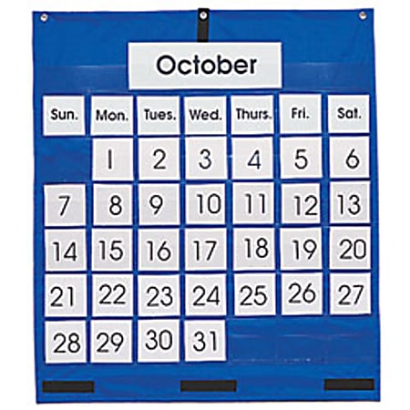Carson Dellosa Pocket Chart 25 x 28 12 Monthly Calendar - Office Depot