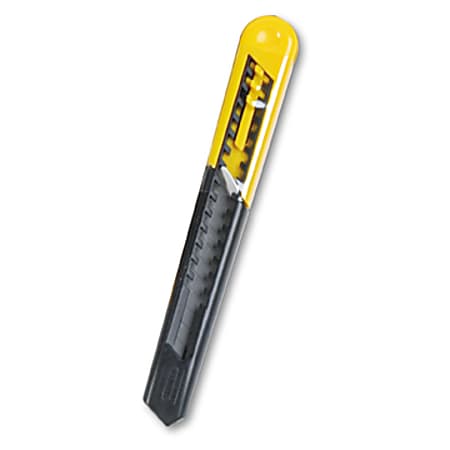 Stanley Quick Point Knives, 7 in, Snap Off Steel Blade, Plastic, Black; Yellow
