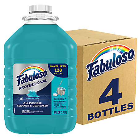 Fabuloso Ocean Multi-use Cleaner - Concentrate - 128 fl oz (4 quart) - Ocean Cool, Pleasant Scent - 4 / Carton - Long Lasting, pH Neutral, pH Balanced, Easy to Use, Rinse-free - Blue