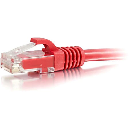 C2G 10ft Cat6 Ethernet Cable - Snagless Unshielded (UTP) - Red - Category 6 for Network Device - RJ-45 Male - RJ-45 Male - 10ft - Red