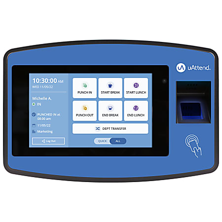 uAttend Biometric Fingerprint Touch NX2500 Tablet Time Clock With Fingerprint Scan