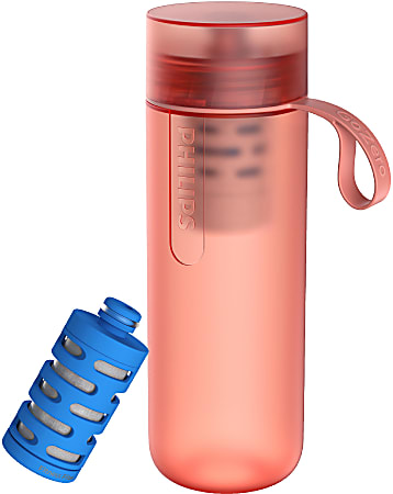 Philips GoZero Active Water Bottle With Fitness Filter 20 Oz Red - Office  Depot