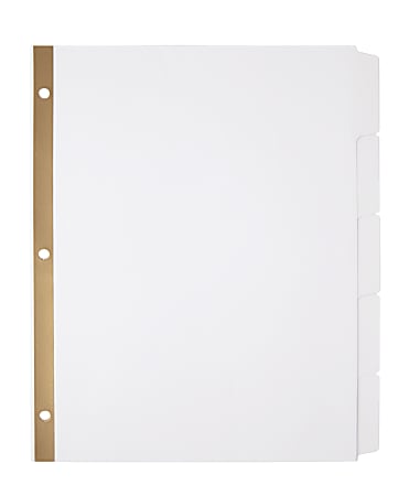 Office Depot&reg; Brand 20% Recycled Erasable Big Tab Dividers, 5-Tab, White