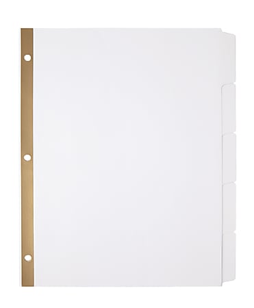 Office Depot® Brand 20% Recycled Erasable Big Tab Dividers, 5-Tab, White