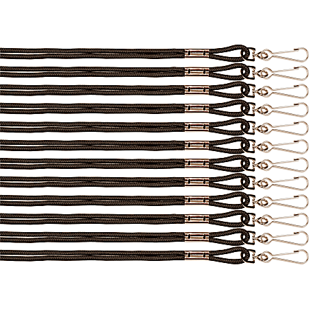 Champion Sports Heavy-duty Nylon Lanyard - 12 / Pack - 10" Length - Black - Nylon