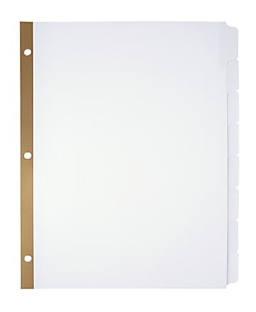 Office Depot® Brand Erasable Big Tab Dividers, 8-Tab, White