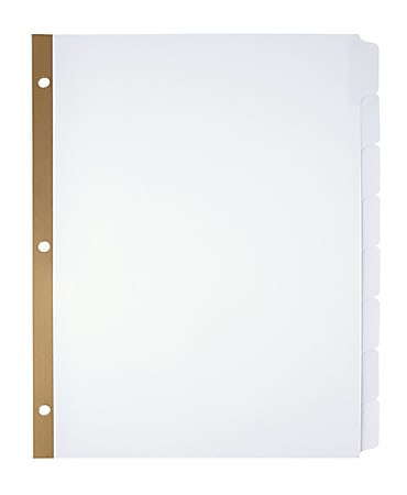 Office Depot® Brand Erasable Big Tab Dividers, 8-Tab, White