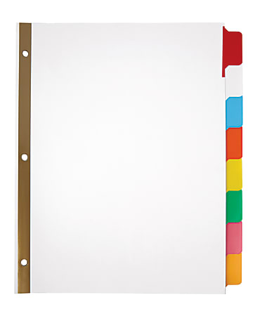 Office Depot® Brand Erasable Big Tab Dividers, 8-Tab, Multicolor
