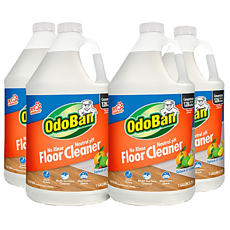 OdoBan Pet Solutions No-Rinse Neutral pH Floor Cleaner Concentrate, 1 Gallon, Pack Of 4 Jugs
