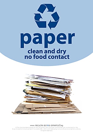 Recycle Across America Paper Standardized Recycling Labels, P-1007, 10" x 7", Light Blue