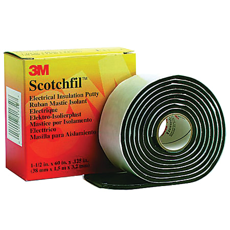 3M™ Scotchfil™ Electrical Putty Tape, 1.5" x 5', Black, Pack Of 12